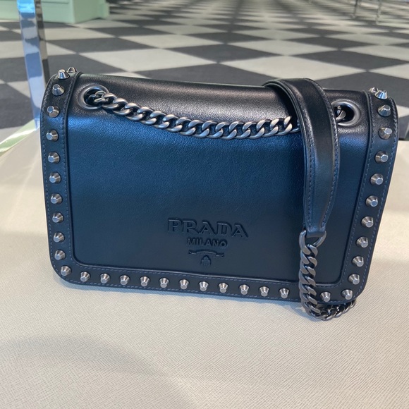 Handbags - Brand new authentic Prada studded purse worn once.